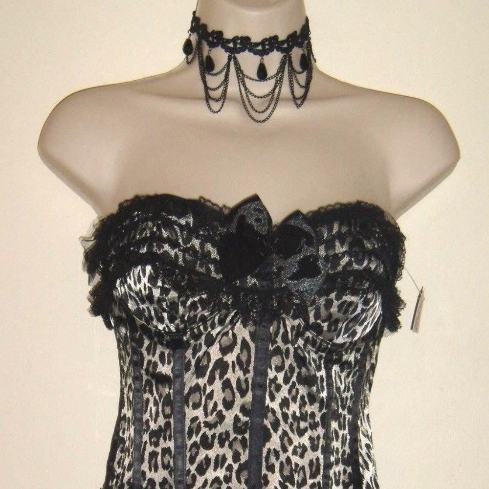 Rare Sexy 3 Pc Necklace Corset Matching & Thong